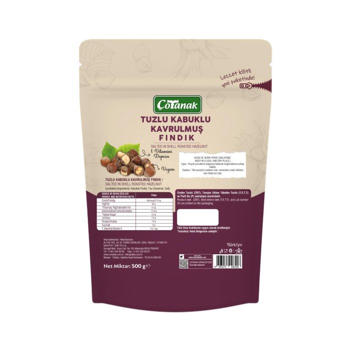 Çotanak 500 Gr Tuzlu Kabuklu Kavrulmuş Fındık - Görsel 5